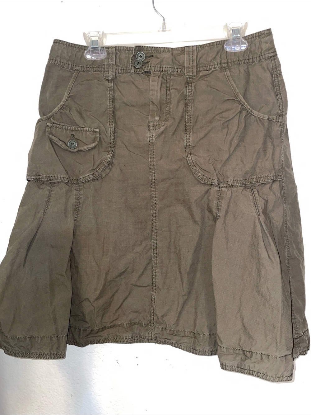 A-Line Utility Skirt in Olive